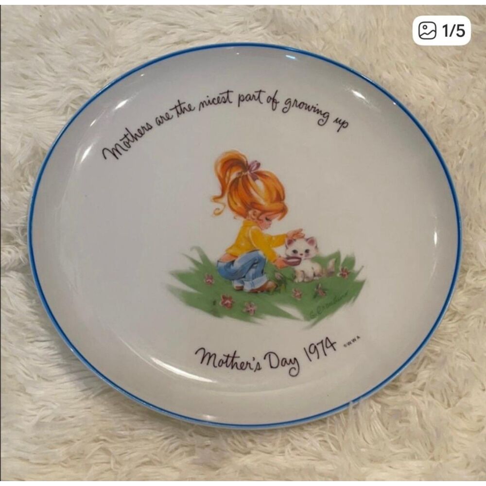 Vintage Gigi Commemorative Mother's Day Plate Porcelain 1974
